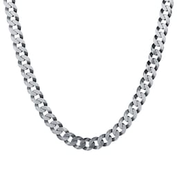 11130018 - Sterling Silver Mens 20 Inch Oxidised 7.9mm Curb