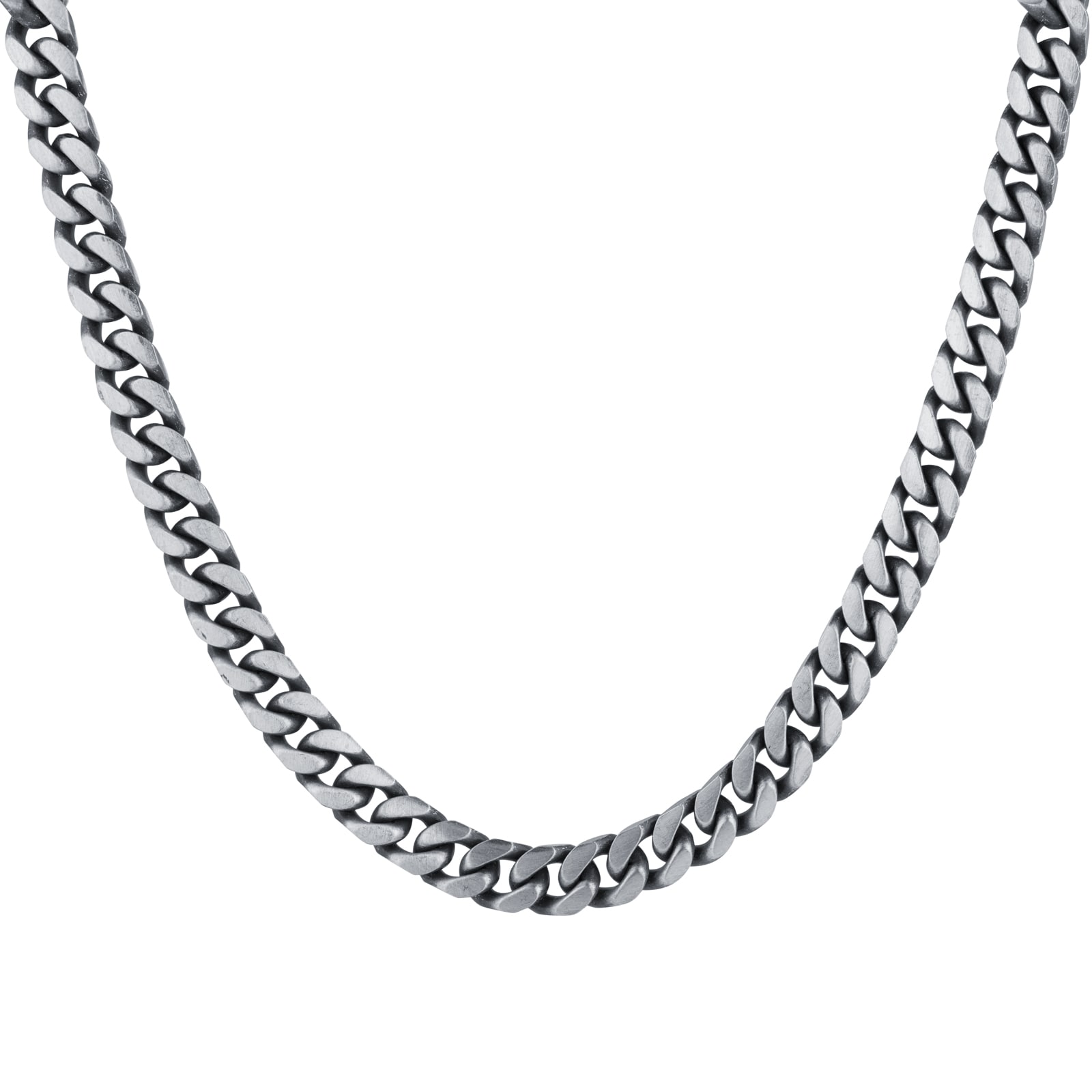 Sterling Silver Mens 20 Inch Oxidised Curb Chain