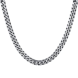 11130020 - Sterling Silver Mens 20 Inch Oxidised Curb Chain