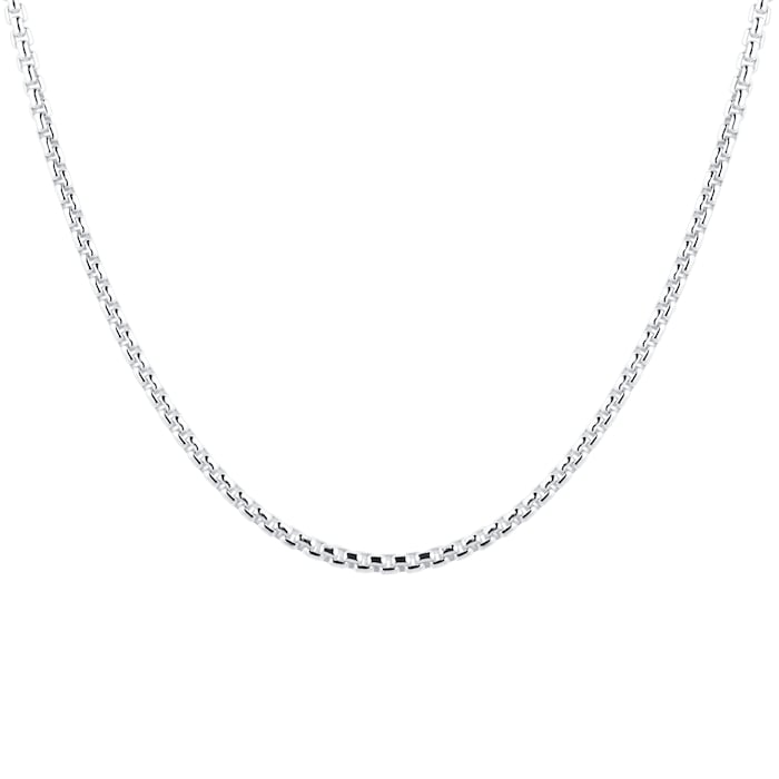 Goldsmiths Silver Mens Narrow Box Belcher Chain Necklace