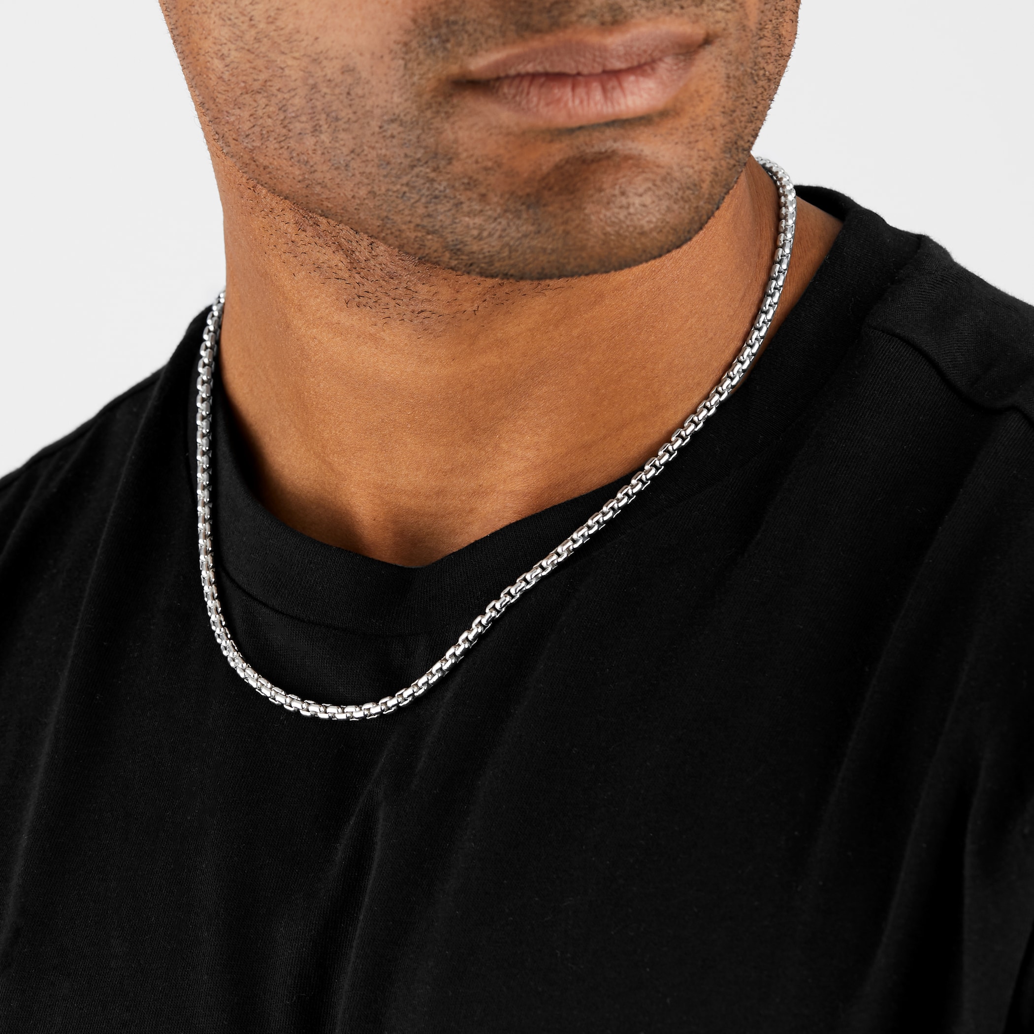 Goldsmiths Silver Mens Box Belcher Necklace Goldsmiths Silver Mens Box Belcher Necklace