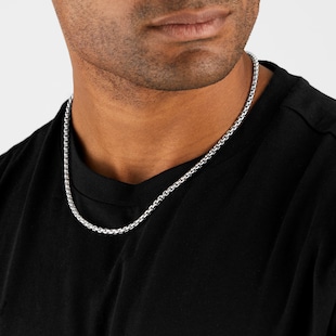 Goldsmiths Silver Mens Box Belcher Necklace