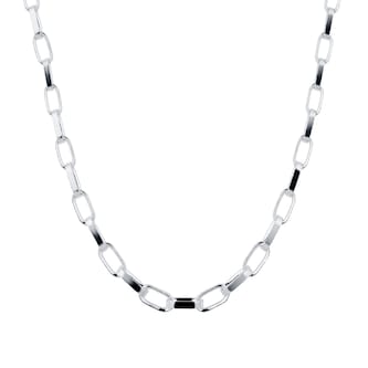 Goldsmiths Silver Large Flat Oval Link Necklace