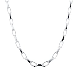 11130024 - Silver Large Flat Oval Link Necklace