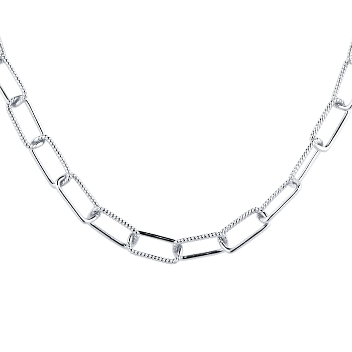 Goldsmiths Silver Rectangular Twist Chunky Chain