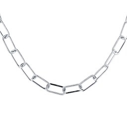 11130025 - Silver Rectangular Twist Chunky Chain