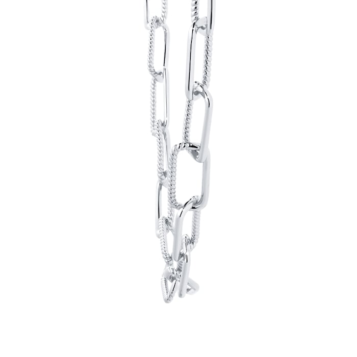 Goldsmiths Silver Rectangular Twist Chunky Chain