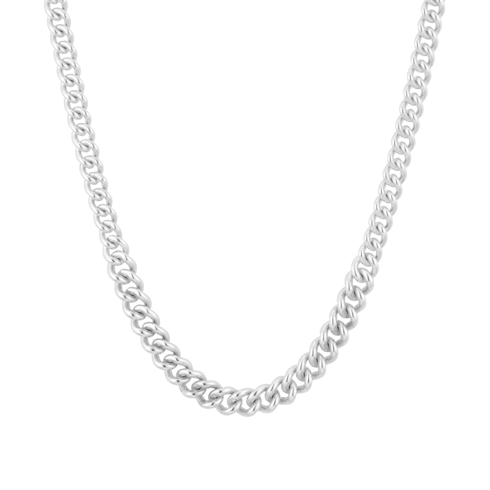 Goldsmiths Sterling Silver Graduated Curb Chain Goldsmiths Sterling Silver Graduated Curb Chain