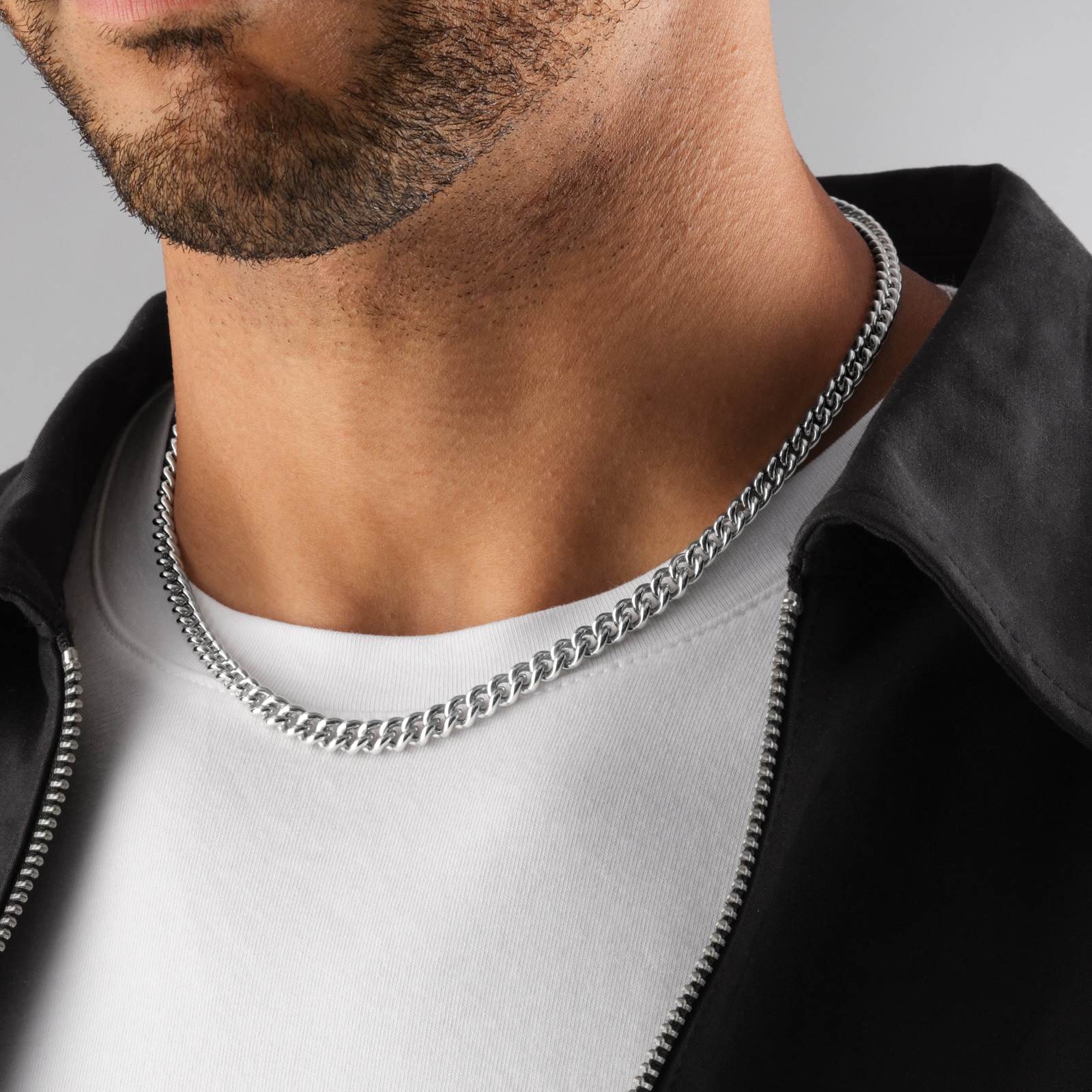 Goldsmiths Sterling Silver Graduated Curb Chain Goldsmiths Sterling Silver Graduated Curb Chain