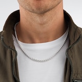 Goldsmiths Sterling Silver Mens Micro ID Chain