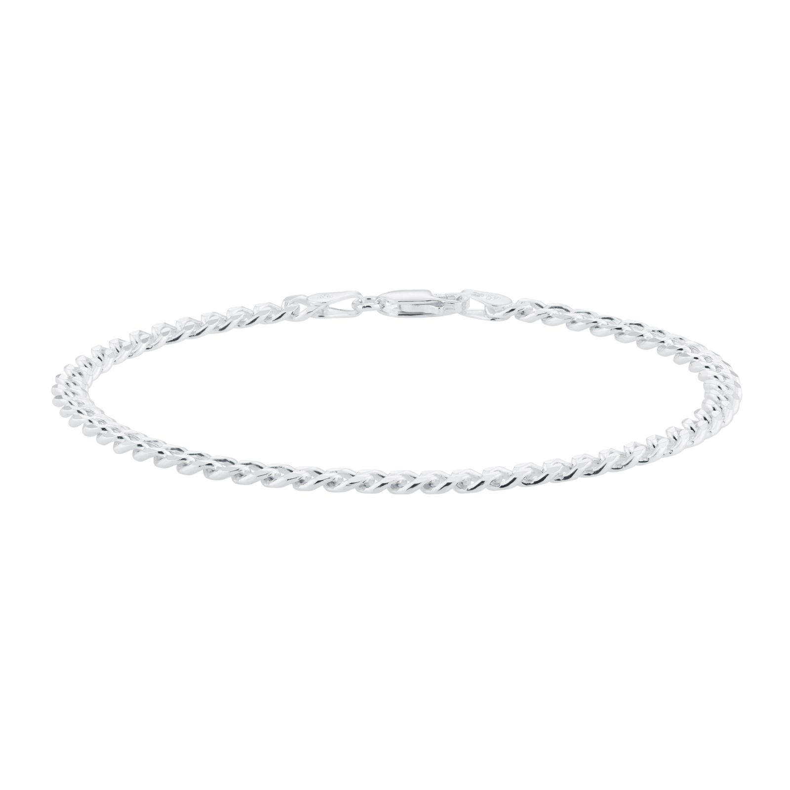 Best Luxury 
Sterling Silver 4mm Panza Curb Chain Bracelet