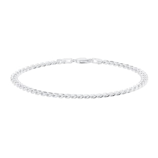 Best Luxury 
Sterling Silver 4mm Panza Curb Chain Bracelet