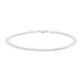 Goldsmiths Sterling Silver 4mm Panza Curb Chain Bracelet