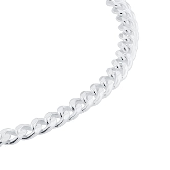 Goldsmiths Sterling Silver 4mm Panza Curb Chain Bracelet Goldsmiths Sterling Silver 4mm Panza Curb Chain Bracelet