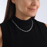 Goldsmiths Sterling Silver Mixed Cut Belcher Chain Necklace