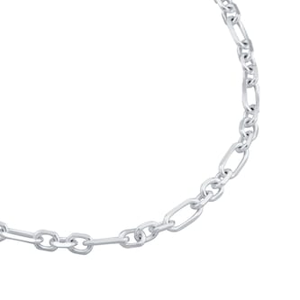Goldsmiths Sterling Silver Mixed Cut Belcher Chain Necklace Goldsmiths Sterling Silver Mixed Cut Belcher Chain Necklace