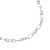 Goldsmiths Sterling Silver Mixed Cut Belcher Chain Necklace