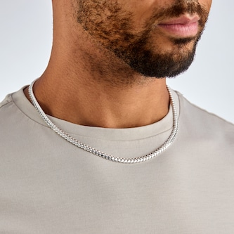 Goldsmiths Sterling Silver Cuban Chain Necklace Goldsmiths Sterling Silver Cuban Chain Necklace
