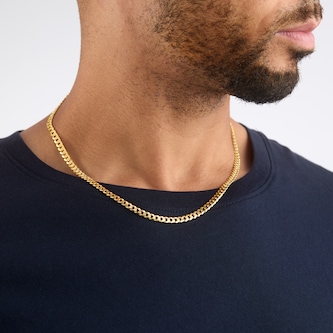 Goldsmiths Sterling Silver and Yellow Gold Plated Curb Chain Necklace Goldsmiths Sterling Silver and Yellow Gold Plated Curb Chain Necklace