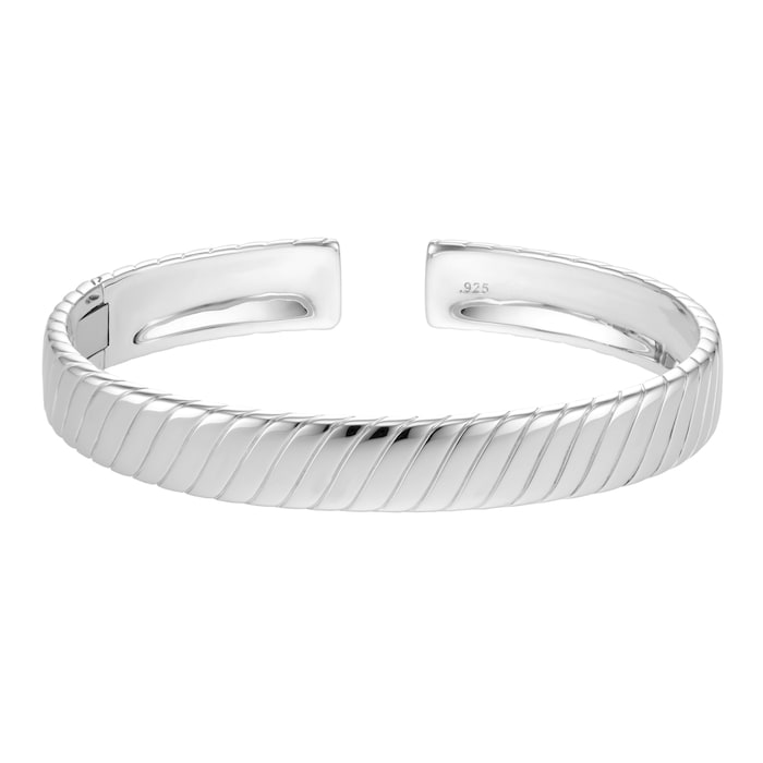 Goldsmiths Sterling Silver Mens Twist Cuff Bracelet