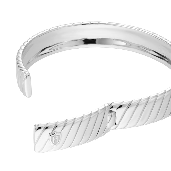Goldsmiths Sterling Silver Mens Twist Cuff Bracelet