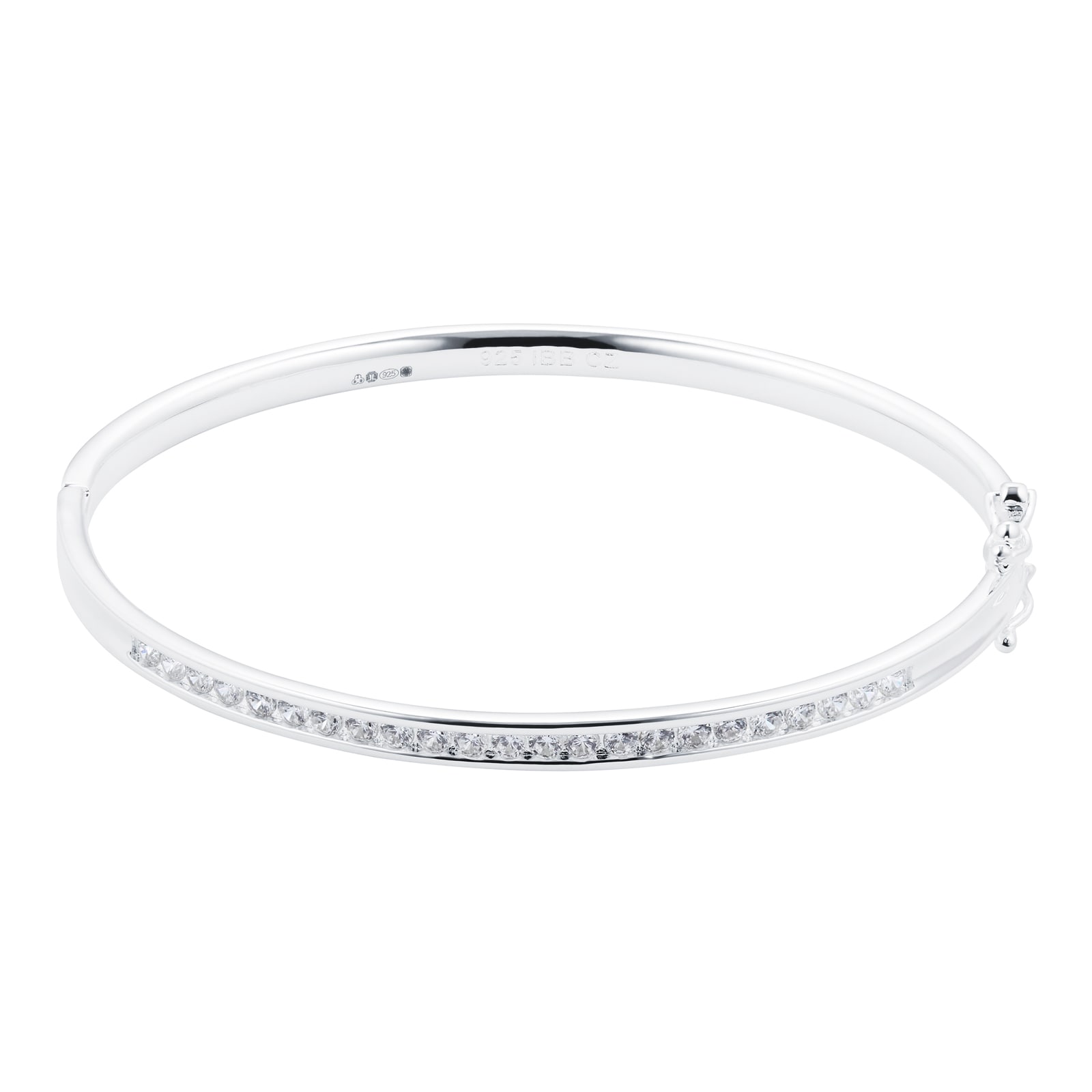 Silver bangle with on sale cubic zirconia