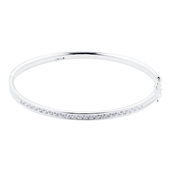 Goldsmiths Silver Cubic Zirconia Bangle