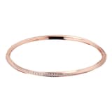 Goldsmiths Rose Gold Plated Silver Twisted Pave Cubic Zirconia Bangle