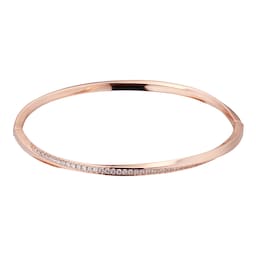 11170067 - Rose Gold Plated Silver Twisted Pave Cubic Zirconia Bangle