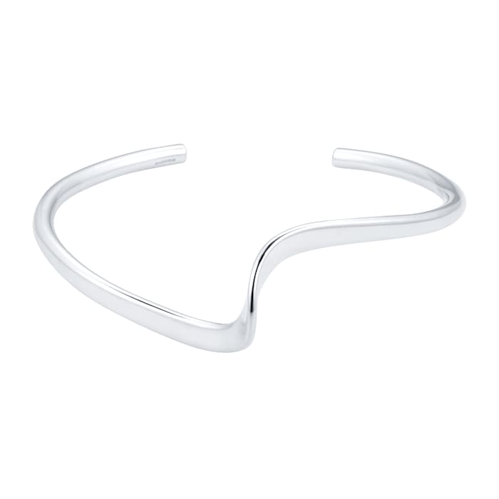 Goldsmiths Silver Torque Wave Bangle