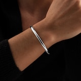 Goldsmiths Sterling Silver Solid Hinged Bangle
