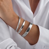 Goldsmiths Sterling Silver Solid Hinged Bangle