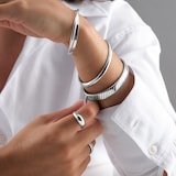 Goldsmiths Sterling Silver Solid Hinged Bangle