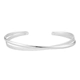 Goldsmiths Sterling Silver Two Row Torque Bangle