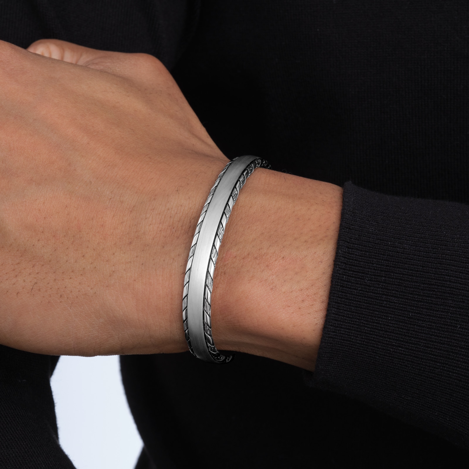 Mappin & Webb Sterling Silver Herringbone Bangle Mappin & Webb Sterling Silver Herringbone Bangle