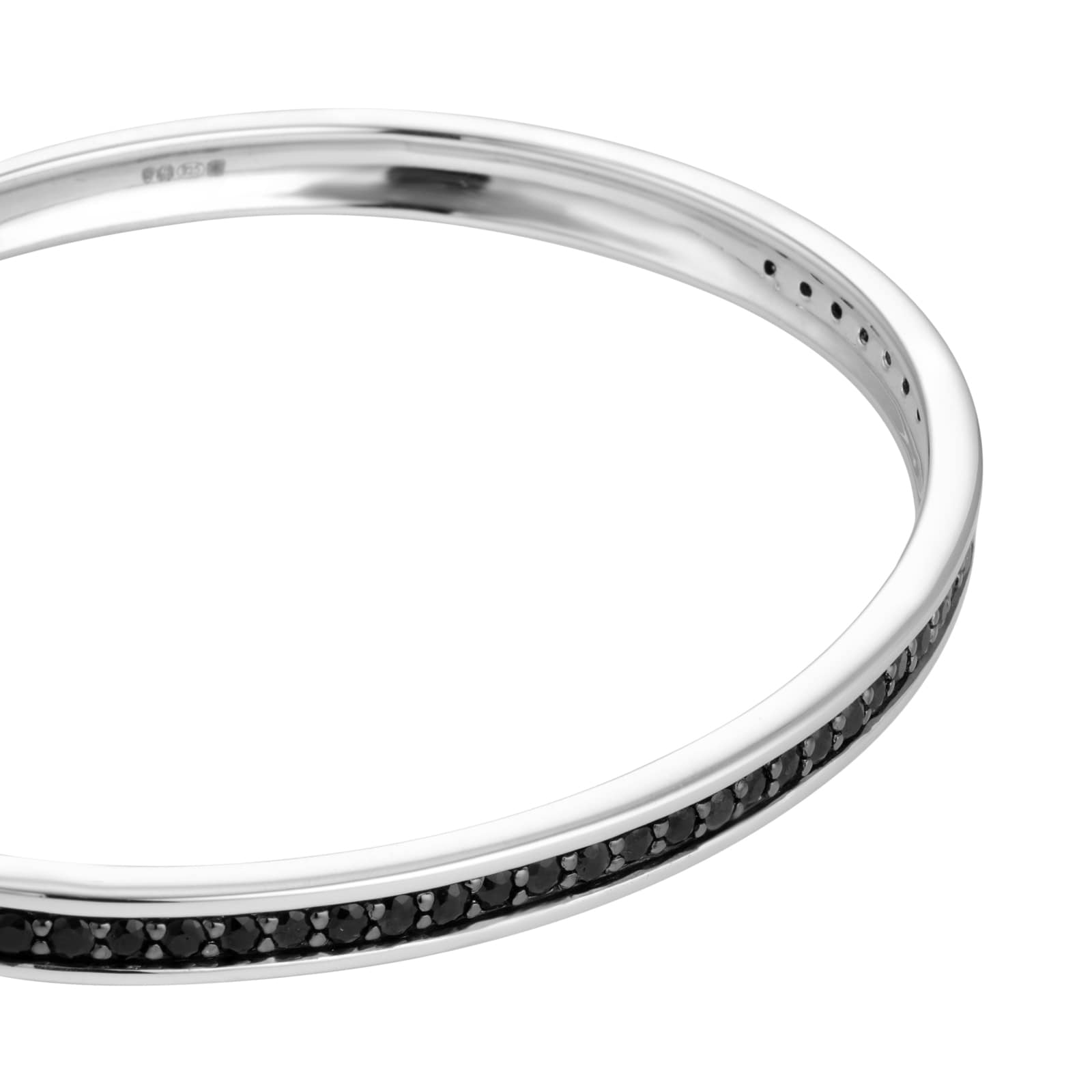 Goldsmiths Sterling Silver Black Sapphire Bangle