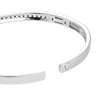 Goldsmiths Sterling Silver Black Sapphire Bangle