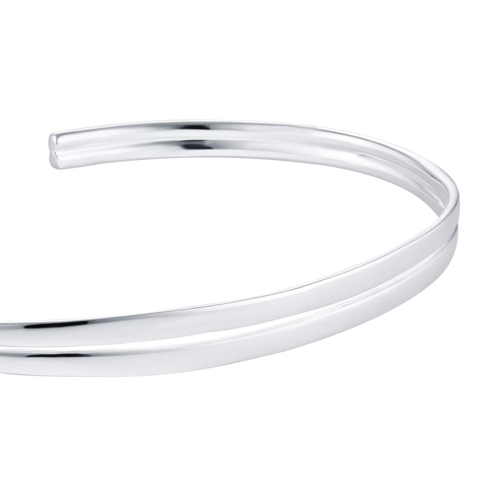 Goldsmiths Sterling Silver Double Row Narrow Cuff Bracelet