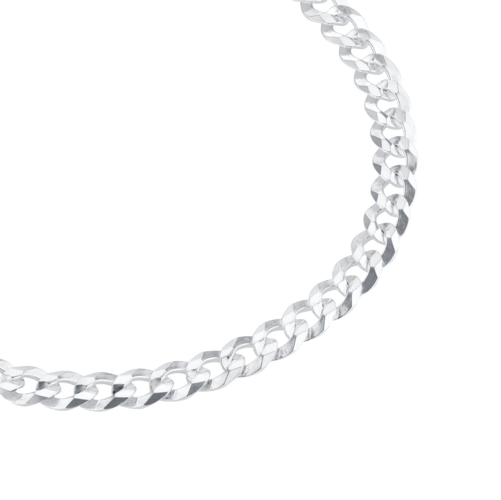 Goldsmiths Sterling Silver 5mm Mens Curb Chain Necklace