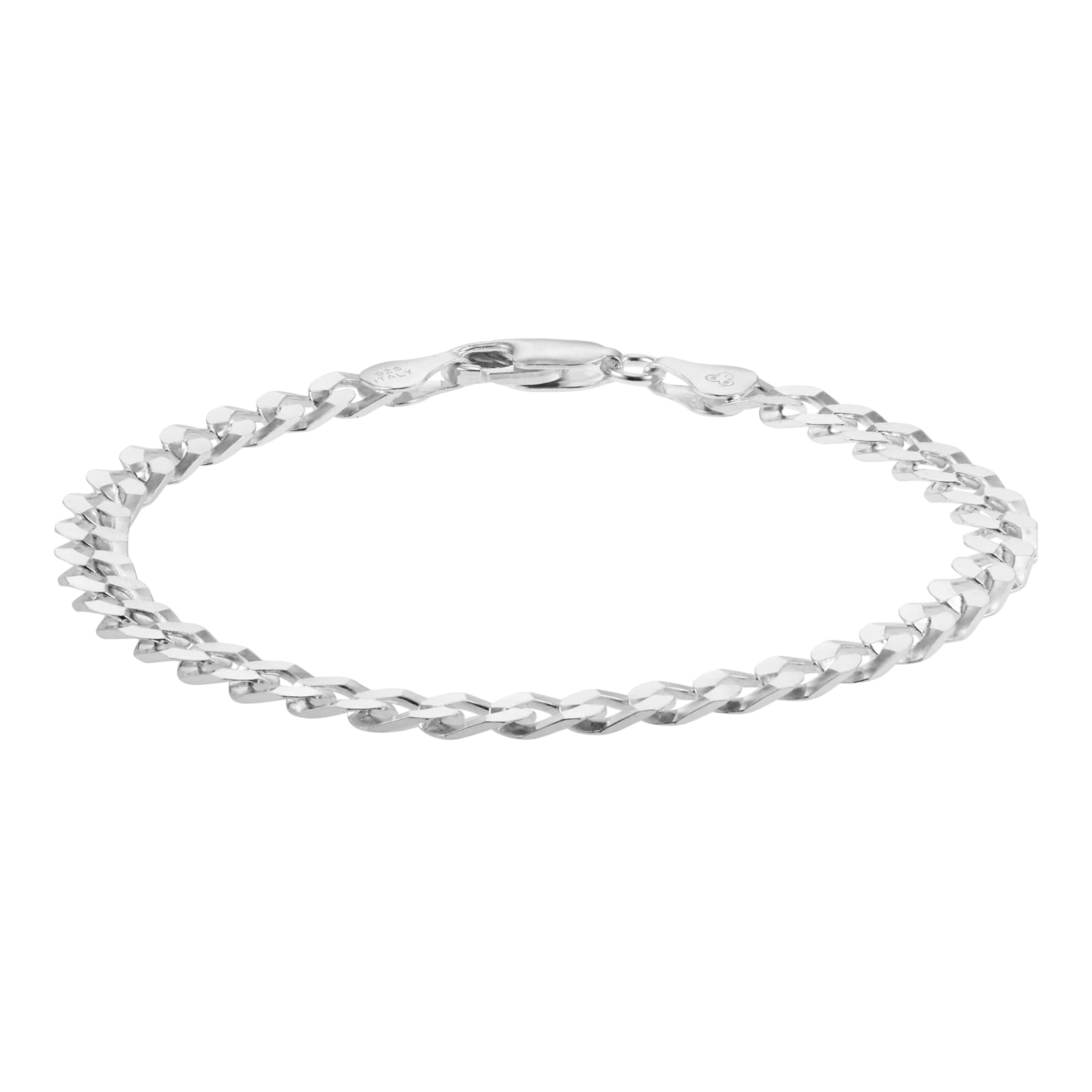 Goldsmiths Sterling Silver 5mm Flat Square Link Curb Bracelet Goldsmiths Sterling Silver 5mm Flat Square Link Curb Bracelet