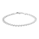 Goldsmiths Sterling Silver 5mm Flat Square Link Curb Bracelet