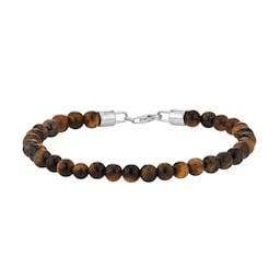 11250007 - Sterling Silver Tigers Eye Beaded Bracelet