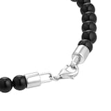 Goldsmiths Sterling Silver Onyx Bead Bracelet