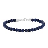 Goldsmiths Sterling Silver Blue Tigers Eye Beaded Bracelet