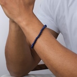 Goldsmiths Sterling Silver Blue Tigers Eye Beaded Bracelet