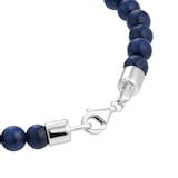 Goldsmiths Sterling Silver Blue Tigers Eye Beaded Bracelet