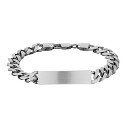 11250010 - Sterling Silver Antique Plated ID Bracelet