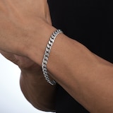 Goldsmiths Sterling Silver Antique Plated Curb Bracelet