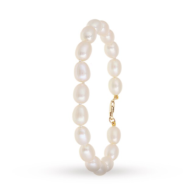 Goldsmiths 9ct Gold Freshwater Pearl Bracelet