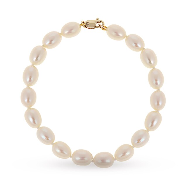 Goldsmiths 9ct Gold Freshwater Pearl Bracelet